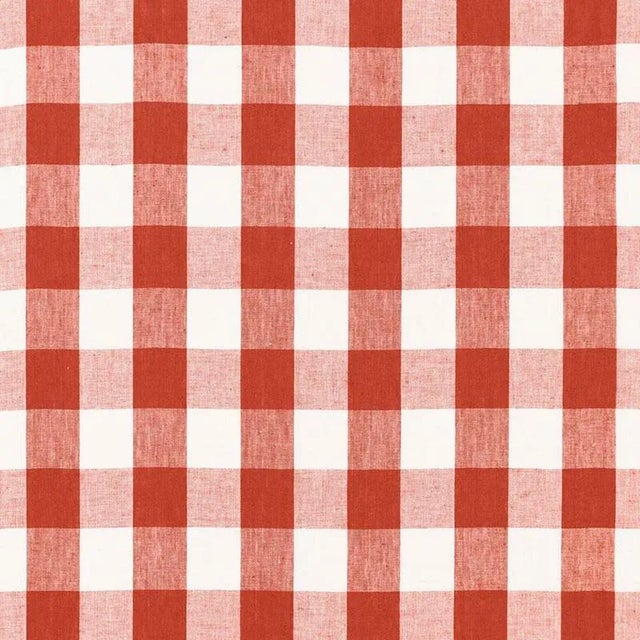 Contemporary Sample - Schumacher Key West Check Fabric in Persimmon For Sale - Image 3 of 3
