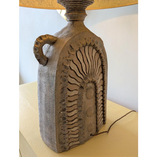 Mid-Century Brutalist Pottery Lamps from Vanguard, USA, 1970s, Set of 2 For Sale - Image 12 of 13