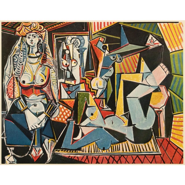 Cornflower Blue 1957 After Pablo Picasso "Women of Algiers (Final Version)", Period Full-Color Print For Sale - Image 8 of 8