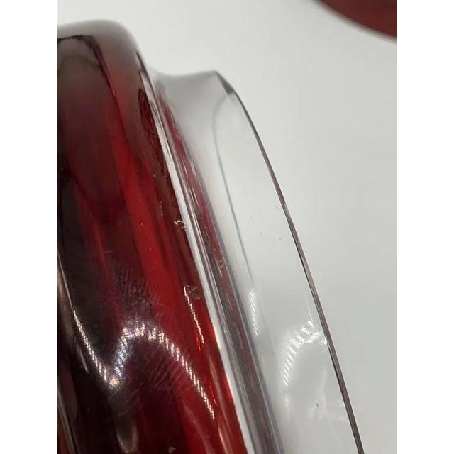 Art Deco Early 20th Century Bohemian Red Cut to Clear Crystal Lidded Urn Vase For Sale - Image 3 of 7