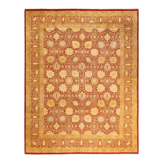 Mogul, One-of-a-Kind Hand-Knotted Area Rug in Orange, 8' 2" x 10' 6" For Sale