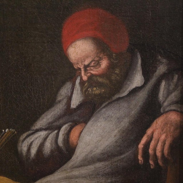 Italian Artist, Holy Family with Sleeping Saint Joseph, 1610, Oil on Canvas, Framed For Sale - Image 12 of 16