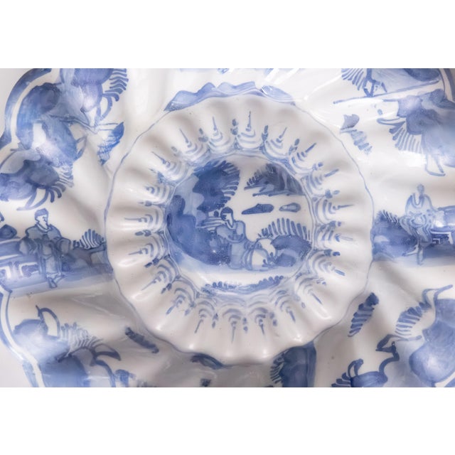 Antique Lobed Frankfurt Delft Chinoiserie Charger, C. 1700 For Sale In Houston - Image 6 of 10