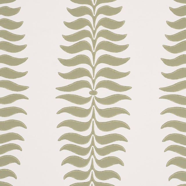Contemporary Sample - Schumacher Fern Tree Wallcovering In Sage For Sale - Image 3 of 6