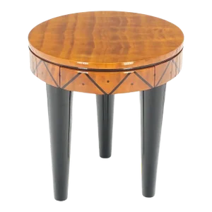 Signed Enrique Garcel Laquered Tri Legged Side End Table Stand One Drawer