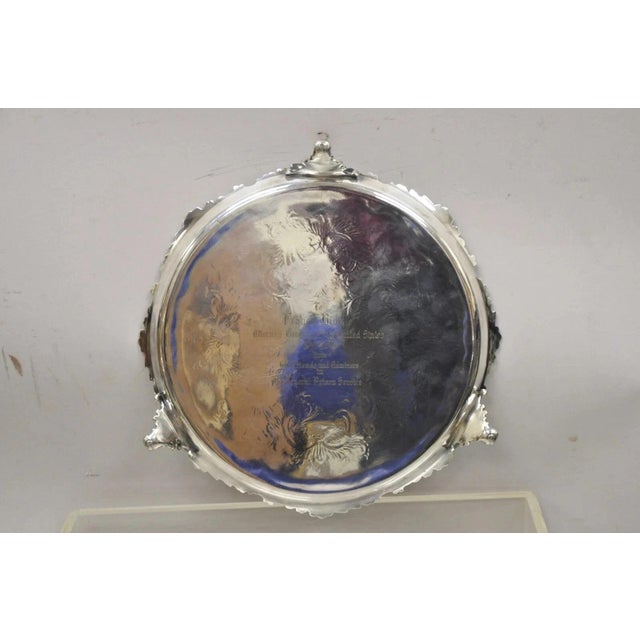 Antique Victorian Silver Plated 12" Round Award Platter Tray to Francis Biddle For Sale In Philadelphia - Image 6 of 11