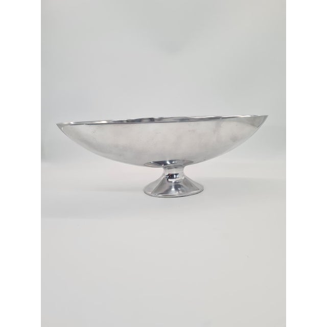 1990s Vintage Platter on Polished Aluminum Base, 1990s For Sale - Image 5 of 12