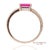 Early 21st Century 14k 585 Solid Rose Gold Pink Baguette Cut Stone and Natural Diamond Ring, Size 6 For Sale - Image 5 of 12