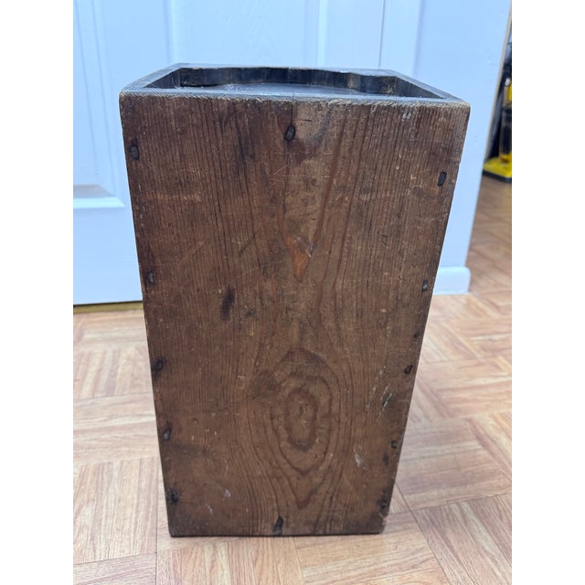 Antique Japanese Wooden Storage Box | Rustic Meiji–Taisho Dark Stained Cedar Chest With Iron Hasp | Small Wabi-Sabi Trunk For Sale - Image 10 of 10