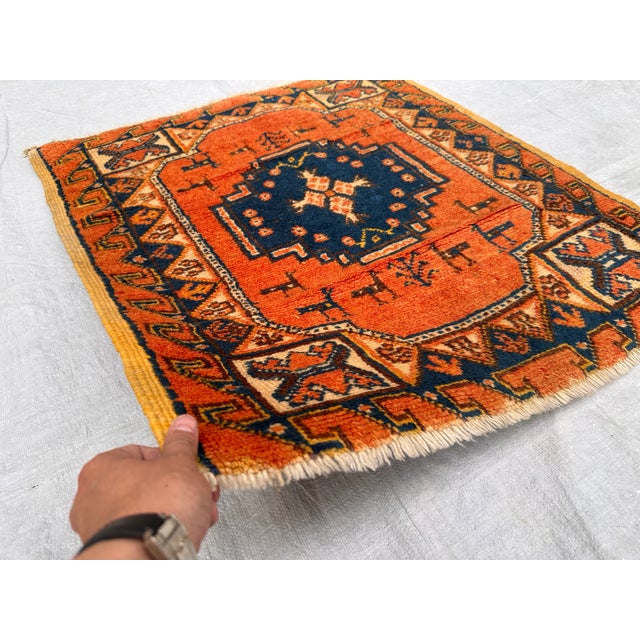 Tribal Antique Fachralo Kazak Hand-Knotted Wool Rug - 3'2" X 2'10" For Sale - Image 3 of 10