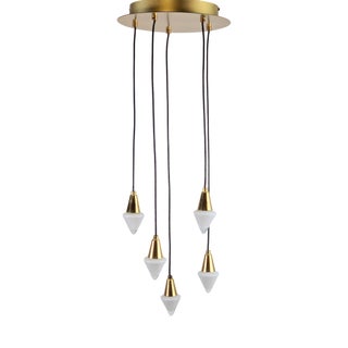 Glass and Brass Cascade Pendant Lamp by Schmidt Leuchten, 1970s For Sale