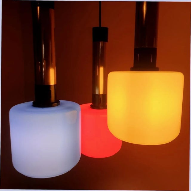 Mid-Century Glass Pendants Chandelier, by Stilnovo 1960 For Sale - Image 11 of 12