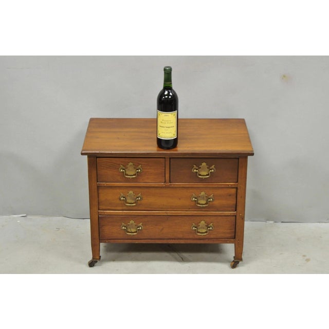 Antique Walnut Miniature Salesman Sample Small Chippendale Chest of Drawers For Sale - Image 16 of 16