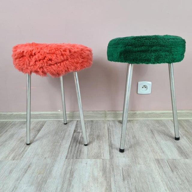 Modern Stools from VEB Elektroinstallation Deutschneudorf, East Germany, 1960s-1970s, Set of 2 For Sale - Image 3 of 11