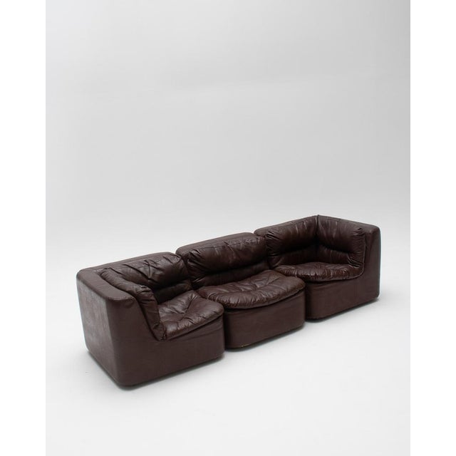 Leather Modular Sofa by Friedrich Hill for Walter Knoll, Germany, 1970s, Set of 4 For Sale - Image 4 of 7