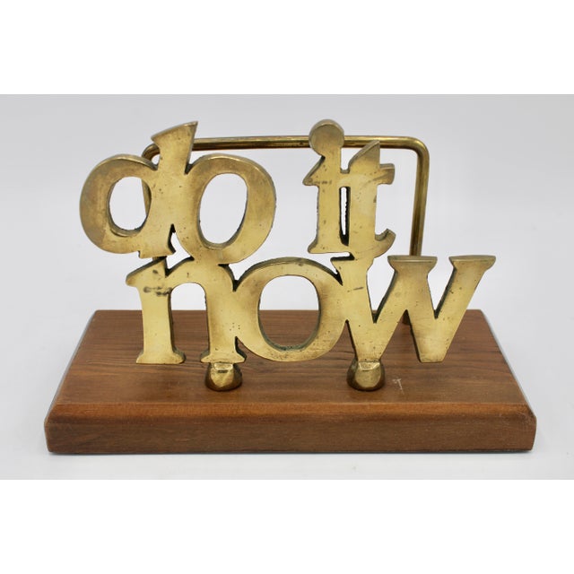Vintage Brass "Do It Now" Letter Rack For Sale In Tulsa - Image 6 of 11