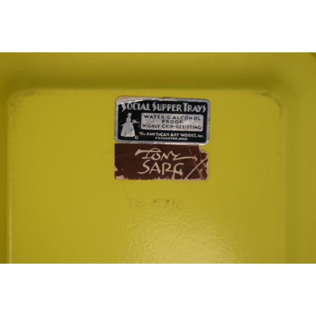 Traditional Tony Sarg Nantucket Yellow Catchall Tray W/ Sankaty Lighthouse Sconset Illustration For Sale - Image 3 of 3