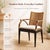 Brown Rattan Arm Chair, Solid Mahogany Frame, Woven Backrest, Cotton Cushion, Tropical Accent Chair For Sale - Image 8 of 12