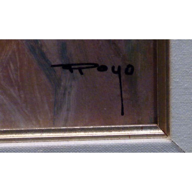 1990s Royo Pensativa Flower 2000 Custom Framed Serigraph on Panel For Sale - Image 4 of 4