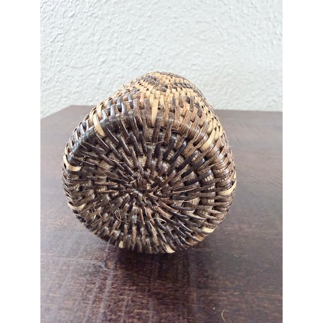 Vintage Hand-Woven Nito Vine Trinket Boxes & Basket Lot - Set of 4 For Sale - Image 11 of 12