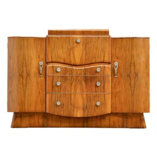 1950s Walnut Cocktail Cabinet Credenza by Nathan Furniture For Sale