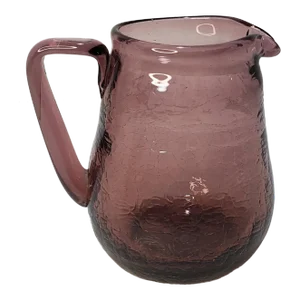 Mid Century Pilgrim Amethyst Crackle Glass Pitcher