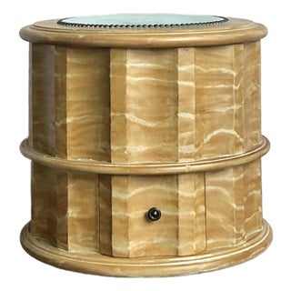 Vintage Regency Hand Painted Column Low Stool For Sale