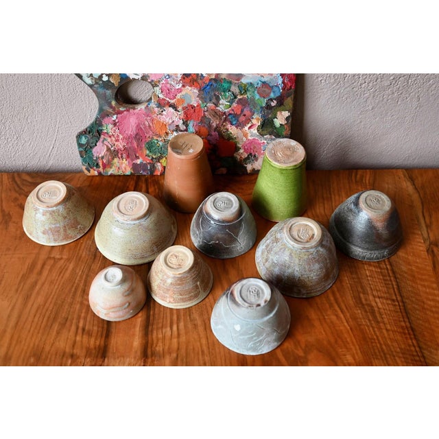 Vintage Primitive Brutalist Stoneware Bowls, 1970s, Set of 10 For Sale - Image 10 of 13