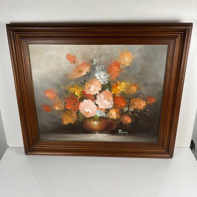 Frederik, Floral Still Life, 1950s, Oil on Canvas, Framed For Sale - Image 6 of 9