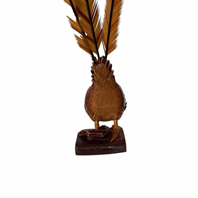 Wood Vintage Mid Century Handmade Wooden Pheasant For Sale - Image 7 of 10