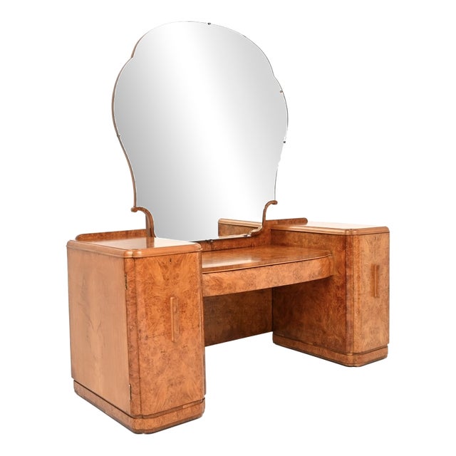 Art Deco Burr Walnut Dressing Table, 1930 For Sale