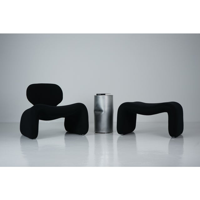 Textile Set of Model Djinn Chair and Ottoman by Olivier Mourgue for Airborne, 1980s For Sale - Image 7 of 10