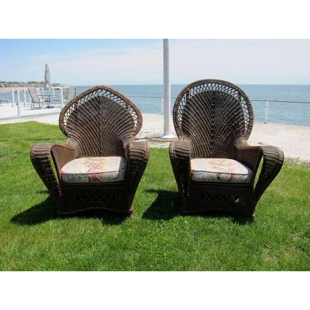 Brown Early 20th Century Antique Wicker Set - Set of 3 For Sale - Image 8 of 10