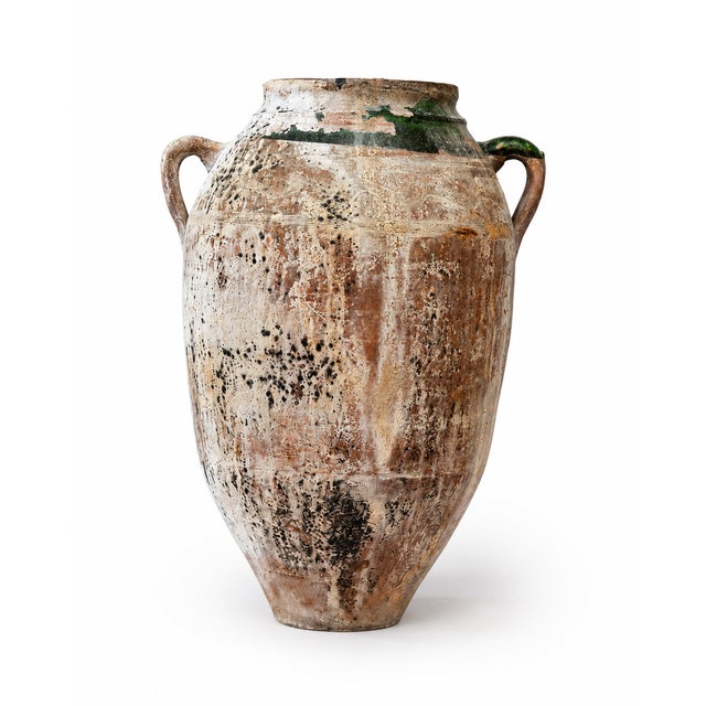 Large Mediterranean Terracotta Olive Jar with Original Green Glaze, 1890s For Sale - Image 12 of 12