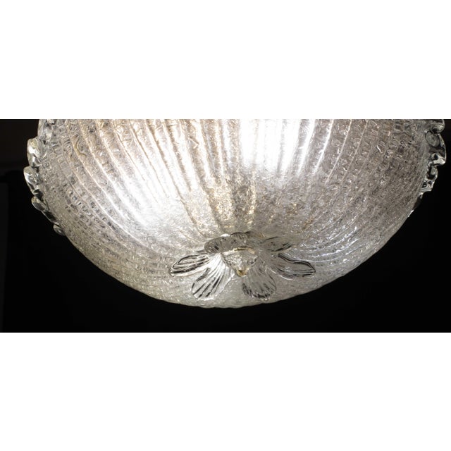 1970s Italian Transparent Murano Glass Ceiling With Flower For Sale - Image 6 of 12