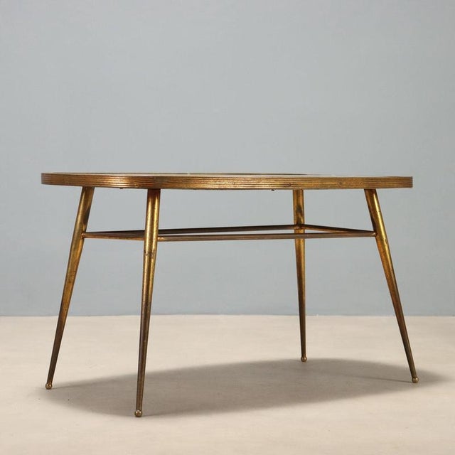 Brass and Glass Coffee Table, 1950s For Sale - Image 9 of 10