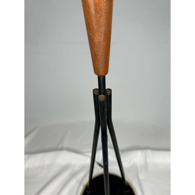 1950s 2-Arm Floor Lamp in Teak, Brass and Black Steel attributed to Svend Aage Holm Sørensen, Denmark, 1950s For Sale - Image 5 of 8