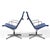 Herman Miller Pair of Eames Aluminum Group Lounge Chairs by Herman Miller Blue For Sale - Image 4 of 13