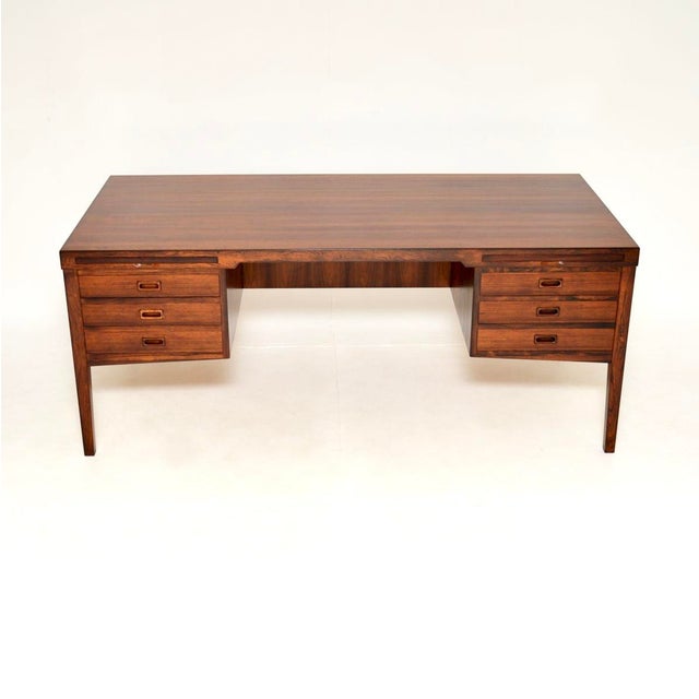 Mid-Century Modern Large Vintage Danish Executive Desk, 1960 For Sale - Image 3 of 18