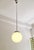Metal Art Deco Globe Pendant Light in Glass and Chrome, 1930s For Sale - Image 7 of 11