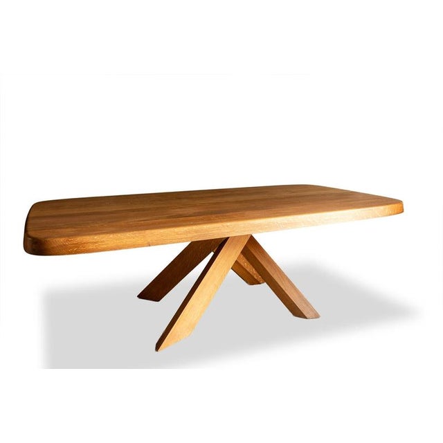 Model T35D Dining Table in Light Oak by Pierre Chapo, 1990s For Sale - Image 9 of 9