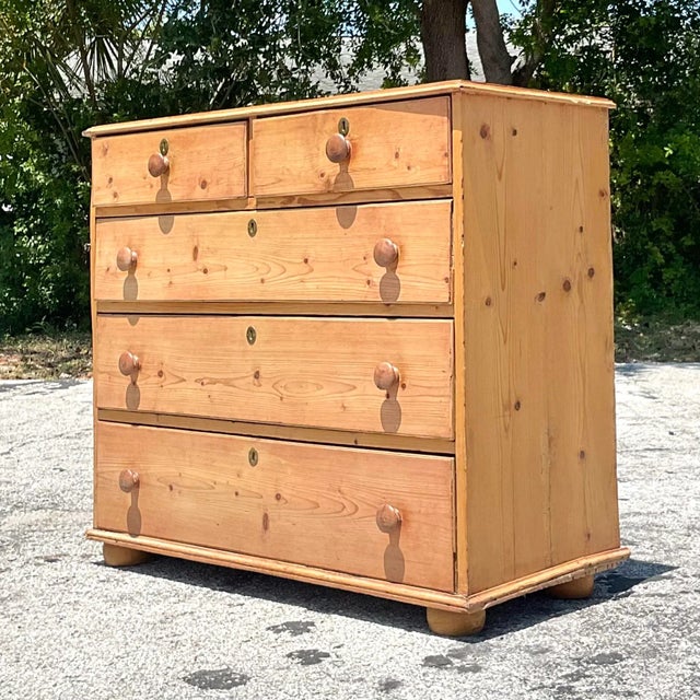 American Antique Primitive 19th Century Pine Chest of Drawers For Sale - Image 3 of 4