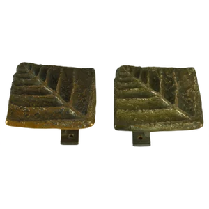 Square Bronze Push Pull Door Handles with Tree Relief, Set of 2