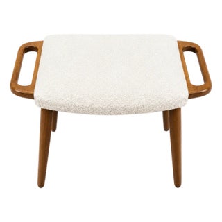 Mid Century Modern Oak Stool in Manner of Hans J. Wegner Papa Bear Stool For Sale