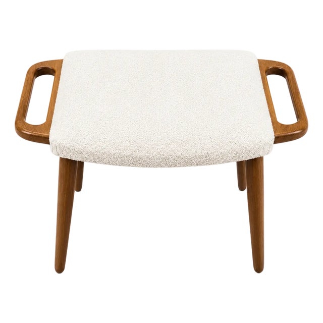Mid Century Modern Oak Stool in Manner of Hans J. Wegner Papa Bear Stool For Sale