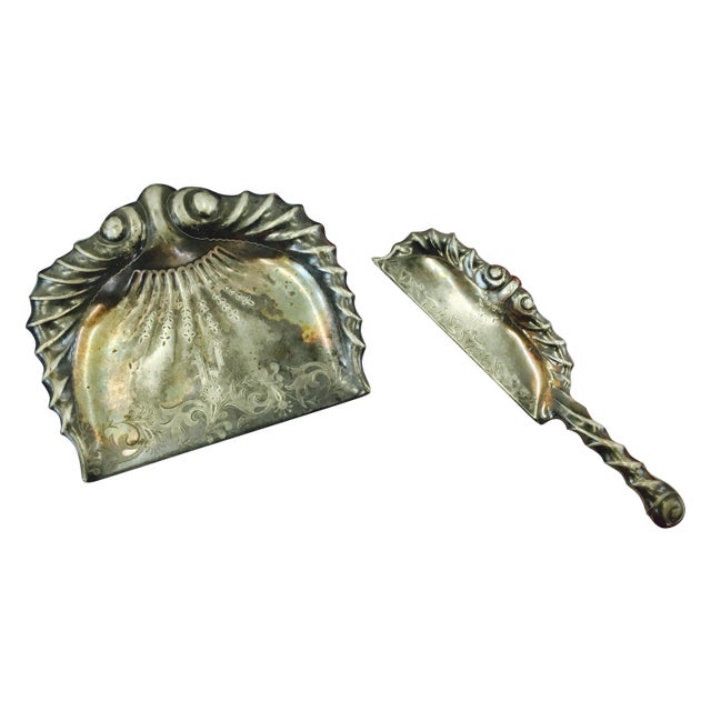 Antique Etched & Engraved Silver Butler's Set For Sale