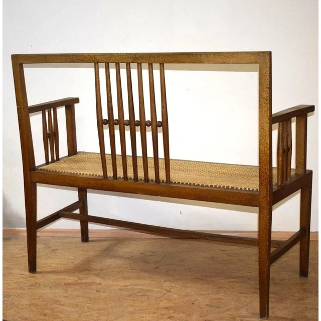 Bench by Wilhelm Schmidt for Prague Rudniker, 1890s For Sale - Image 4 of 7