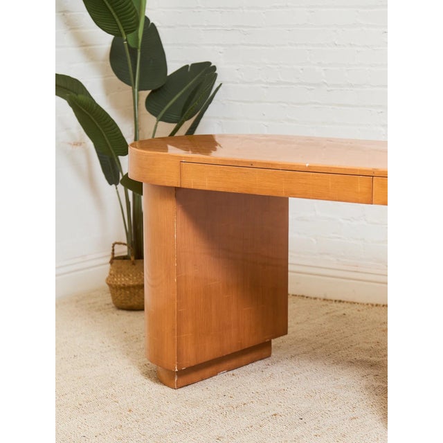 Early 20th Century Early 20th Century Art Deco Italian Maple Desk For Sale - Image 5 of 10