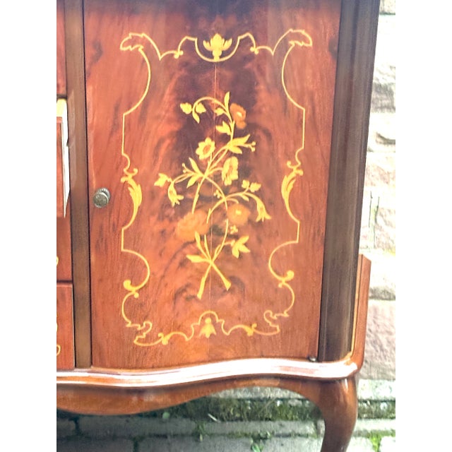 Inlaid Wood Chest of 4 Drawers, 1970s For Sale - Image 4 of 13