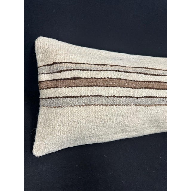 Turkish Hemp Pillow Cushion Natural Beige Brown Cushion Cover 14x40 #30435 Enhance your home decor with our Kilim Pillow...